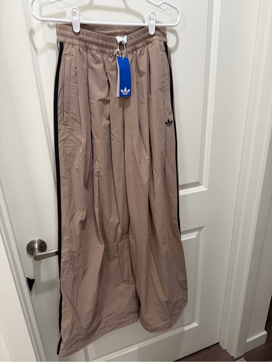 adidas Pants - adidas Taupe Track Pants with Black Stripes